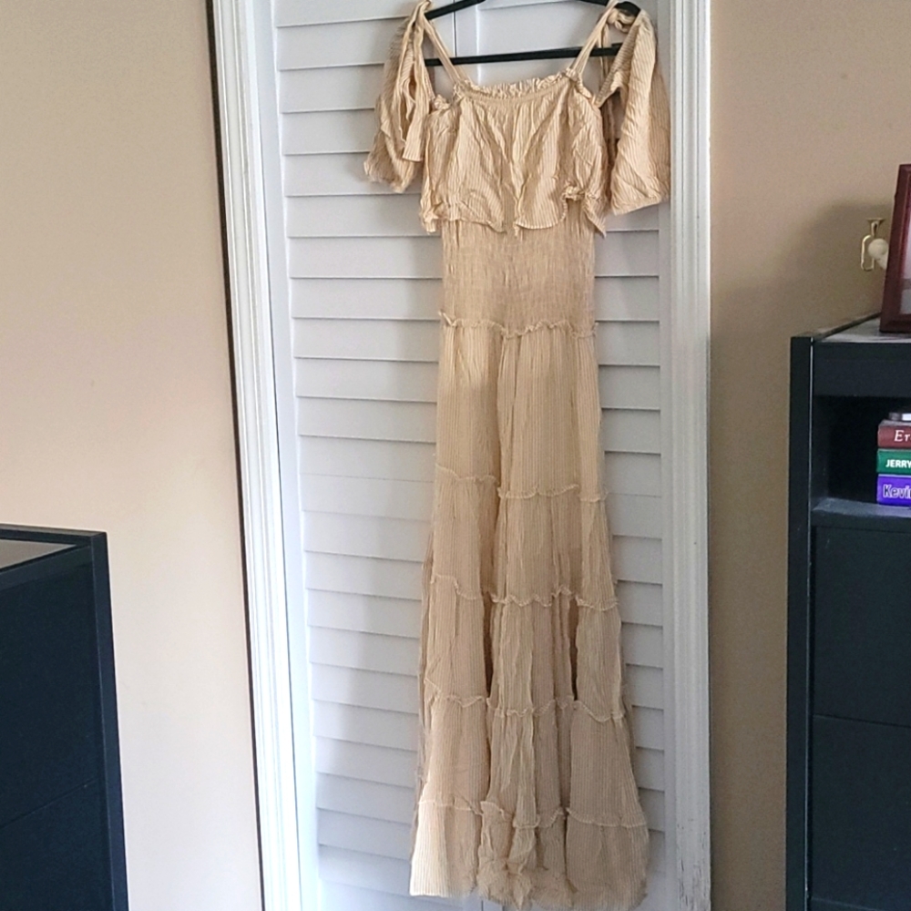 Gently Used Fanco Stripped Ruffle Dress Size S